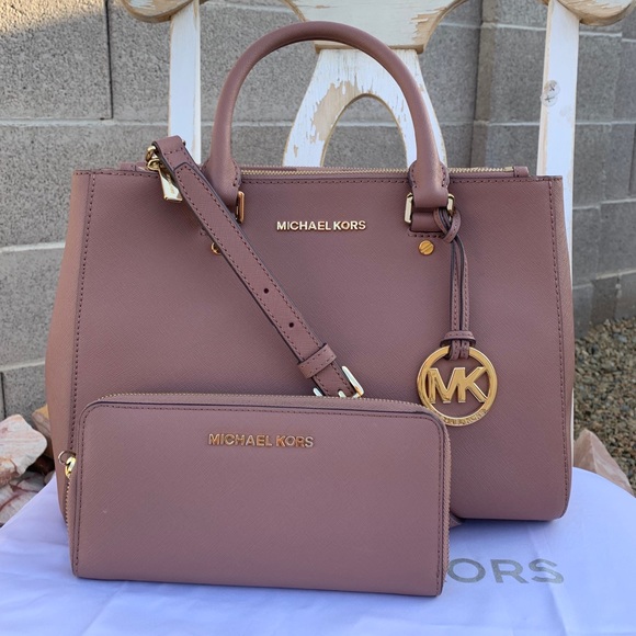 Michael Kors Handbags - Michael Kors Sutton Dusty Rose & Wallet